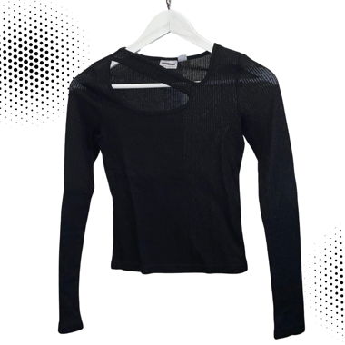 asymmetric neckline long-sleeve