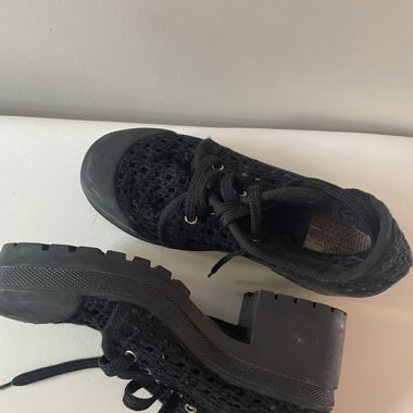 Scarpe stringate platform nere