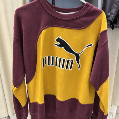 Felpa PUMA bordeaux giallo taglia M