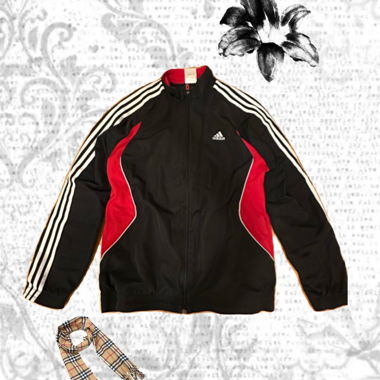 Adidas Sportjacke schwarz-rot