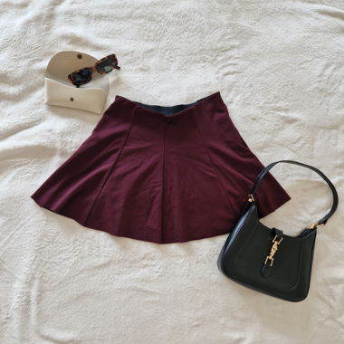 Skater Skirt, Mini Skirt, Bordeaux Red