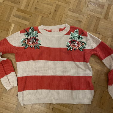 Maglione Sienna a righe con paillettes