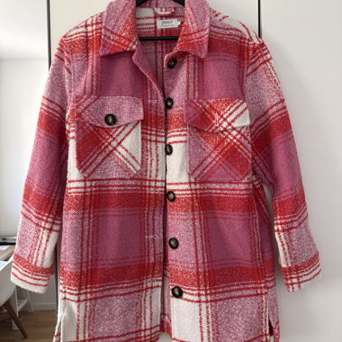 Pink check overshirt jacket