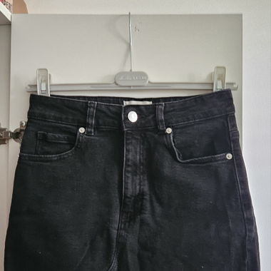 High Rise Schwarzer Jeansrock