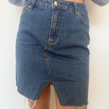 Blue Denim Mini Skirt