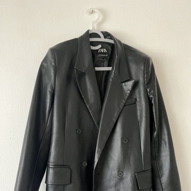 Lederblazer schwarz