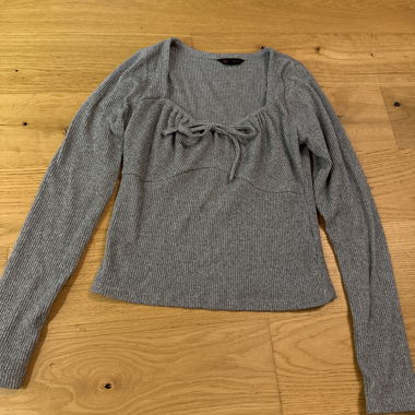 Grey Top with Bow
