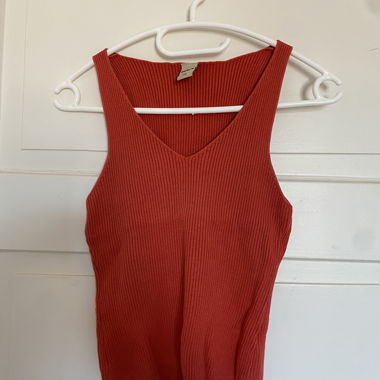 Débardeur rouge côtelé XS