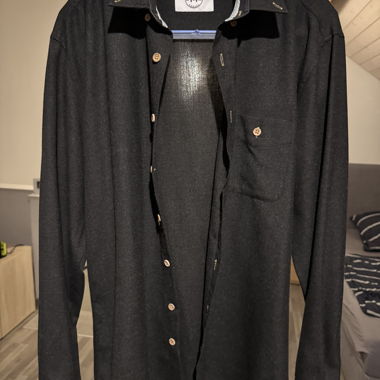 Schwarzes Langarmhemd Tronstad Casual XL