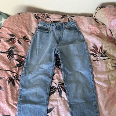 jeans mom bleu