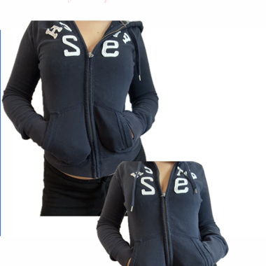 Abercrombie & Fitch navy zip hoodie S