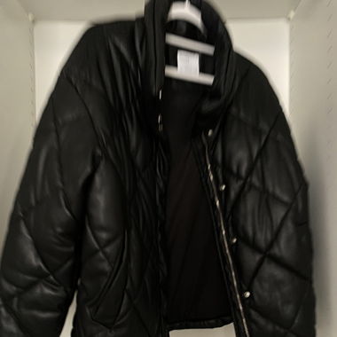 Doudoune noir similicuir Bershka