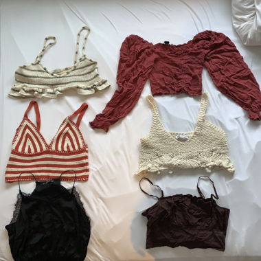 Lot Y2K & Crochet – Crop Tops d'été