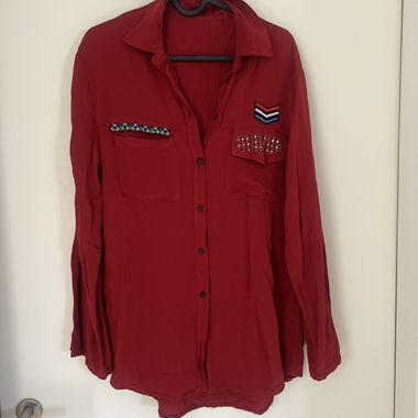 Red Embroidered Shirt