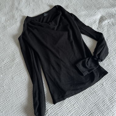 black fairy cold shoulder long sleeve top