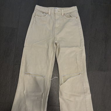 Bershka Wide Leg Jeans White