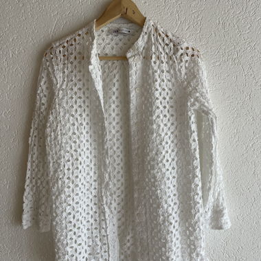 White crochet blouse