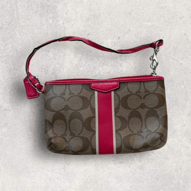 Pochette Coach rosa e marrone