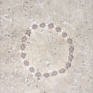 Bracelet enfant en quartz rose / cristal de roche