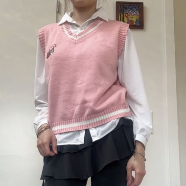 My Melody (Sanrio) pink knitted sweat vest