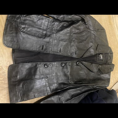 Veste en cuir noire T. M