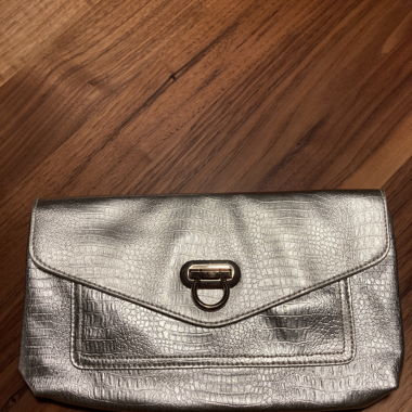 Clutch, silber-goldig