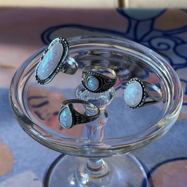 Vintage Opal Ring Set