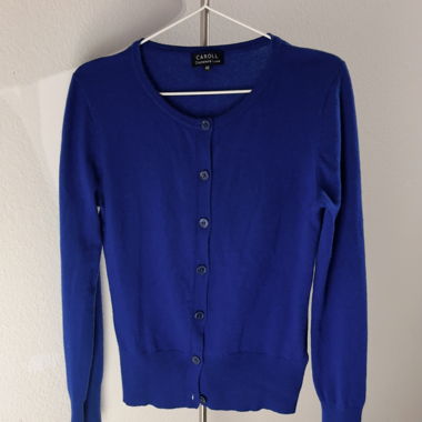 Cardigan Bleu roi Cachemire Caroll
