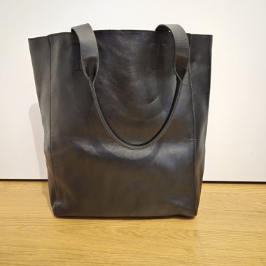 Black Leather Shopper Bag