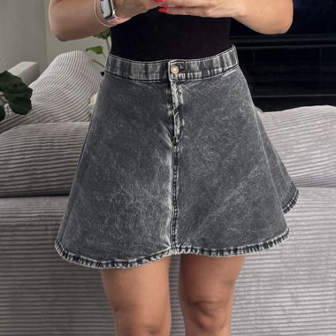 Grey Denim Skirt