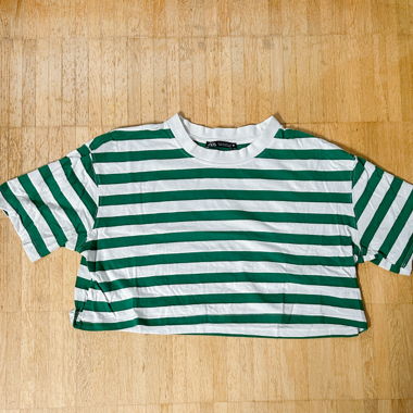 Green Sripped Zara Tshirt