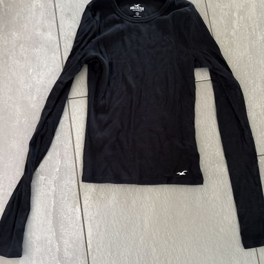 Maglia a maniche lunghe Hollister nera