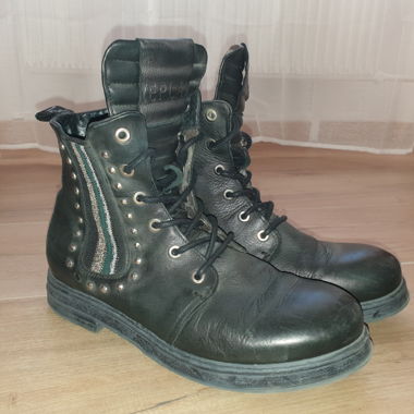 Superbes Bottines Replay en Cuir Noir T.39