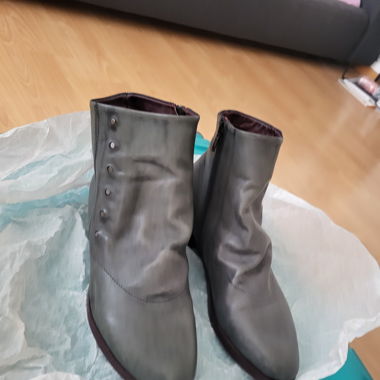 Grey/Green Italian Leather 
