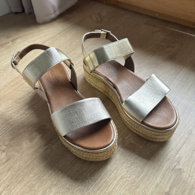 Gold Wedge Sandals