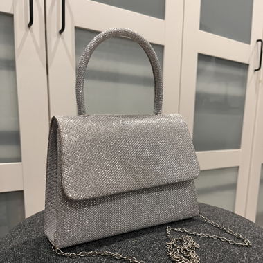 Silberne Glitzer Tasche