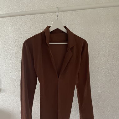 braune wickel bluse