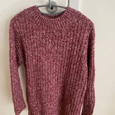 Pull chunky tricot rouge