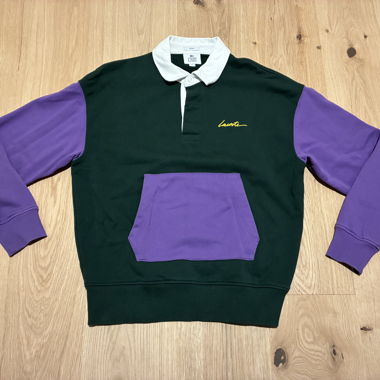 Vintage Lacoste Rugby Pullover Verde / Viola Size M