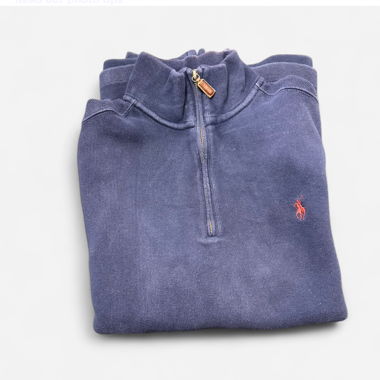 Polo Ralph Lauren col zippé 1/4 XL bleu marine