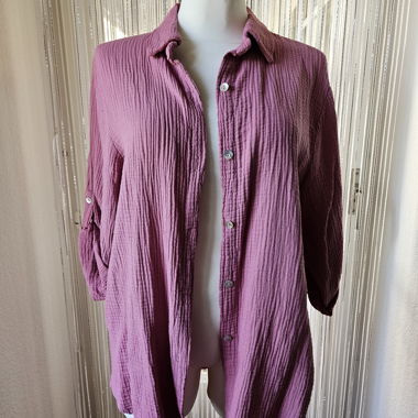 Altrosa Musselin-Hemdbluse