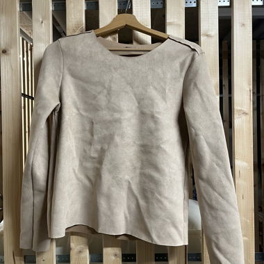 Zara Suede-Look Long-Sleeve Top