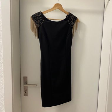 Black Night Dress with gold details