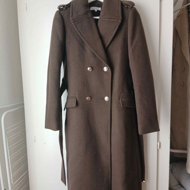 Cappotto lungo con cintura Morgan in lana taglio dritto