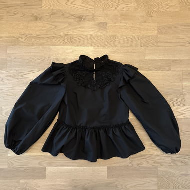 Black Blouse with Lace Details