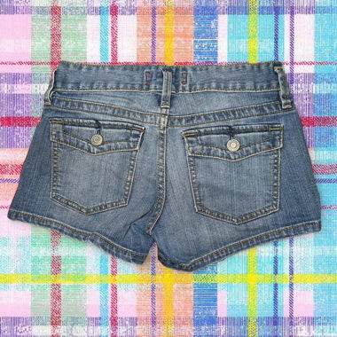 Shorts en denim bleu y2k délavé