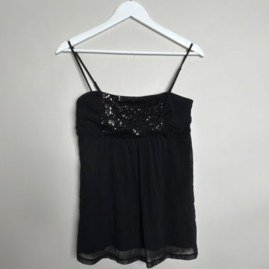 Haut débardeur à sequins noir