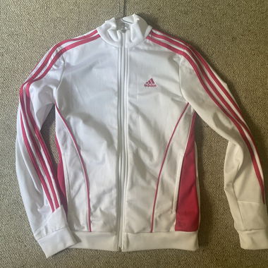 Adidas track jacket white-pink