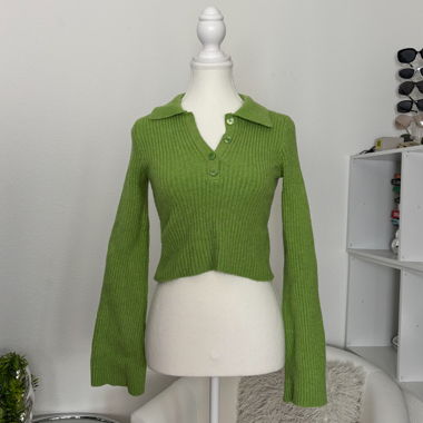 Pull en maille vert