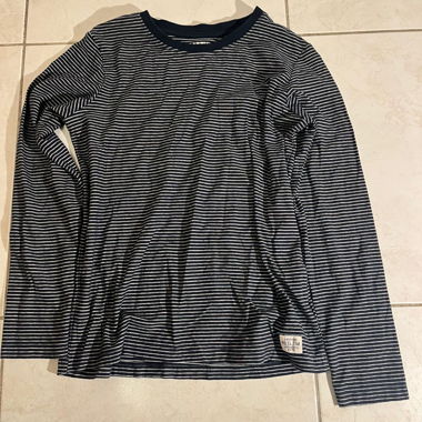 Maglia a maniche lunghe a righe blu scuro